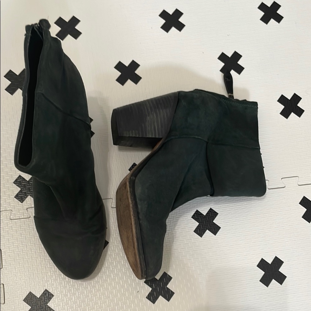 Rag & Bone Green Ankle Boots with Chunky Heel